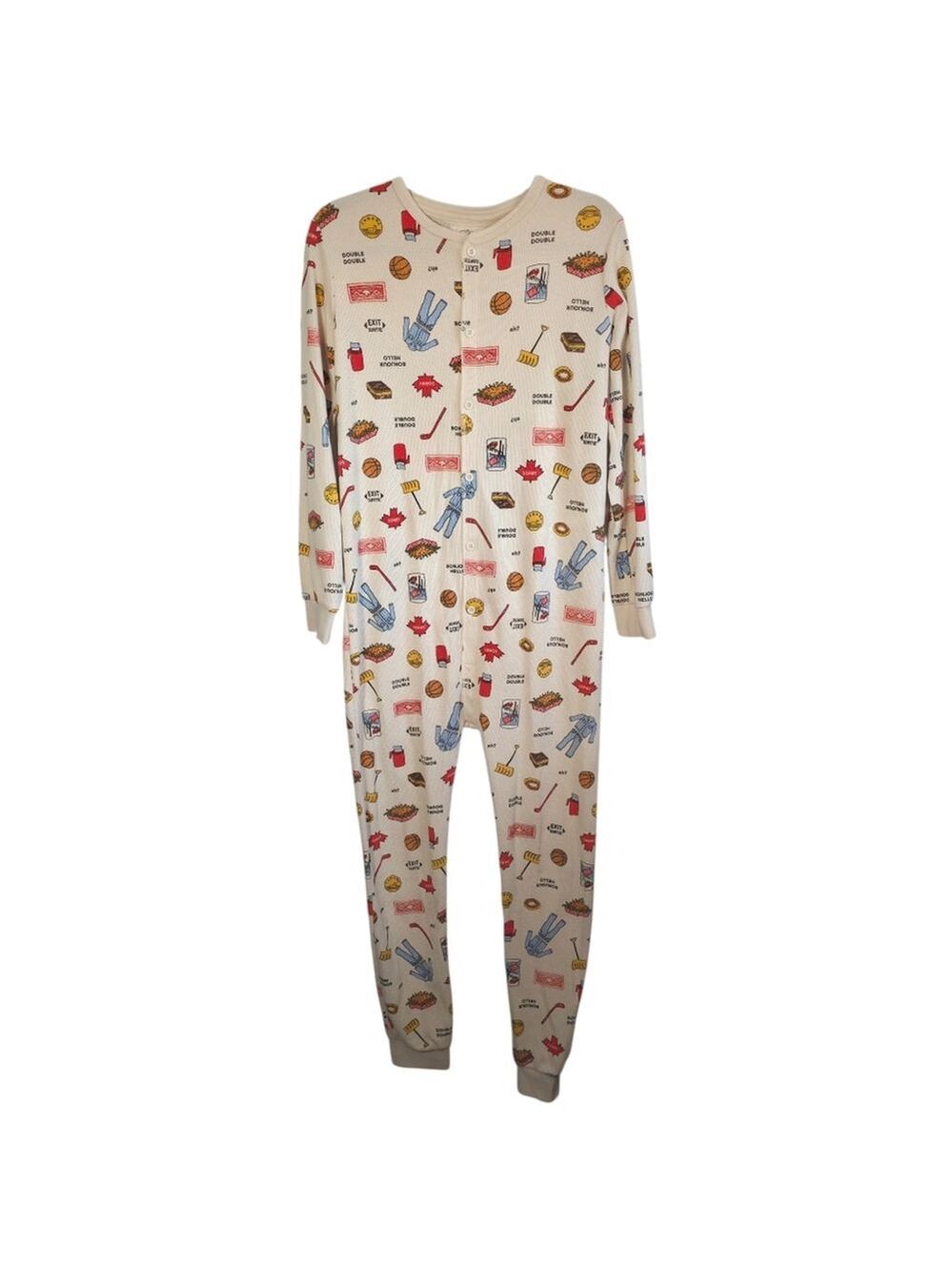 Arborist Thermal Onesie Pajamas Size Small Canadian Print Waffle - Picture 2 of 12
